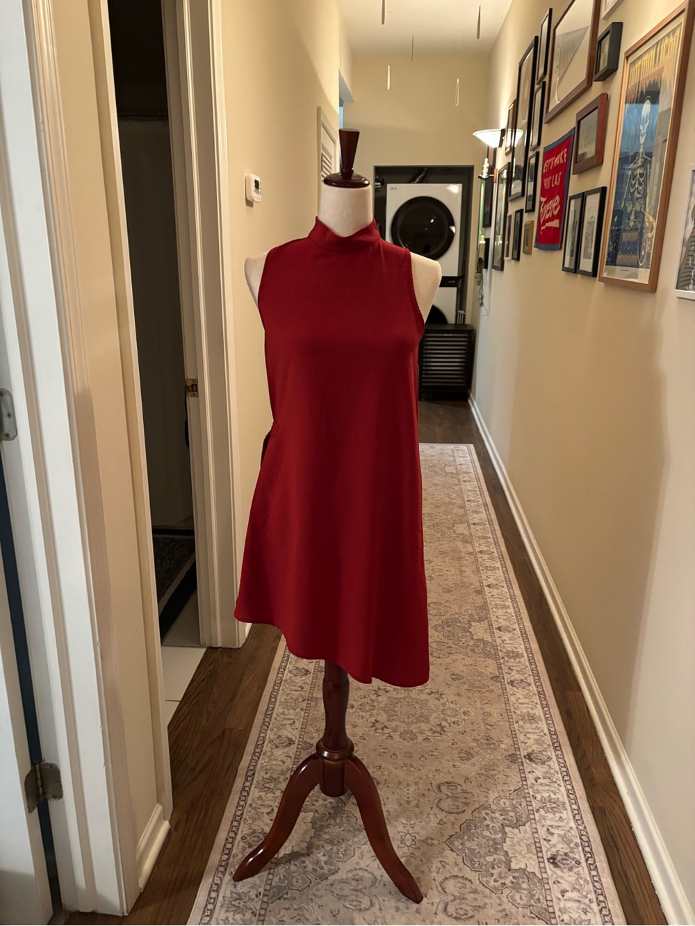 Monteau Sleeveless Mock Neck Red Mini Dress